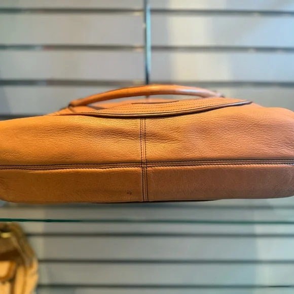 Aqua Madonna Tan Leather Tote Bag - Picture 4 of 5